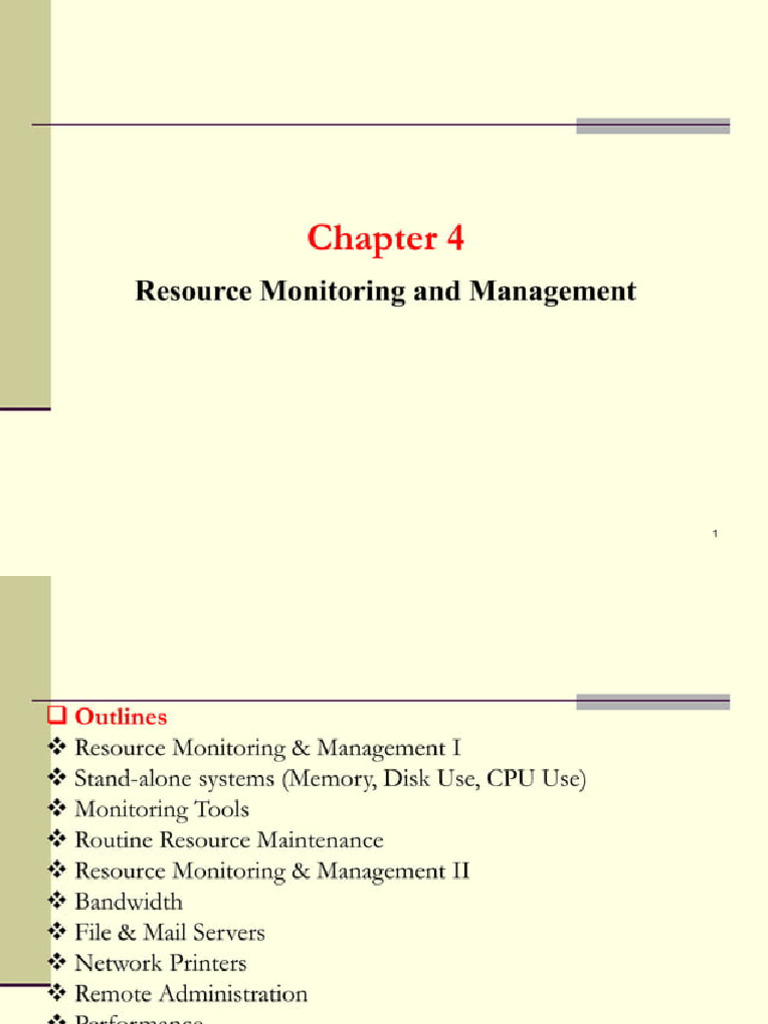 Chapter 4 Resource Monitoring and Management | PDF