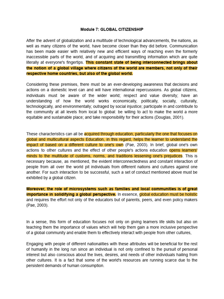 Understanding Global Citizenship Today | PDF | Social Psychology