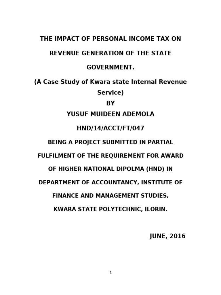 The Impact of Personal Income Tax On Rev | PDF | Taxes | Laffer Curve