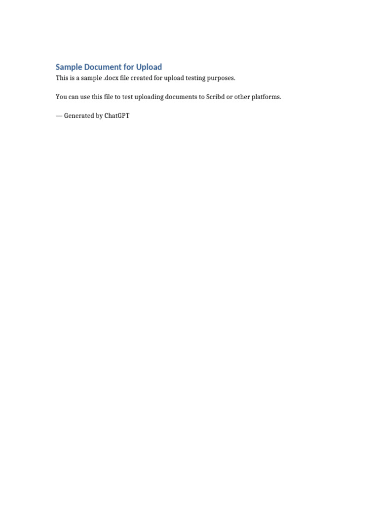 Sample Upload Document | PDF