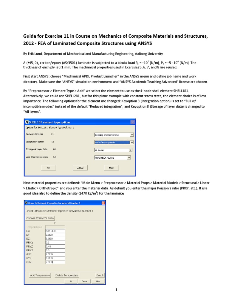 FEA of Composite Structures in ANSYS | PDF | Cartesian Coordinate ...