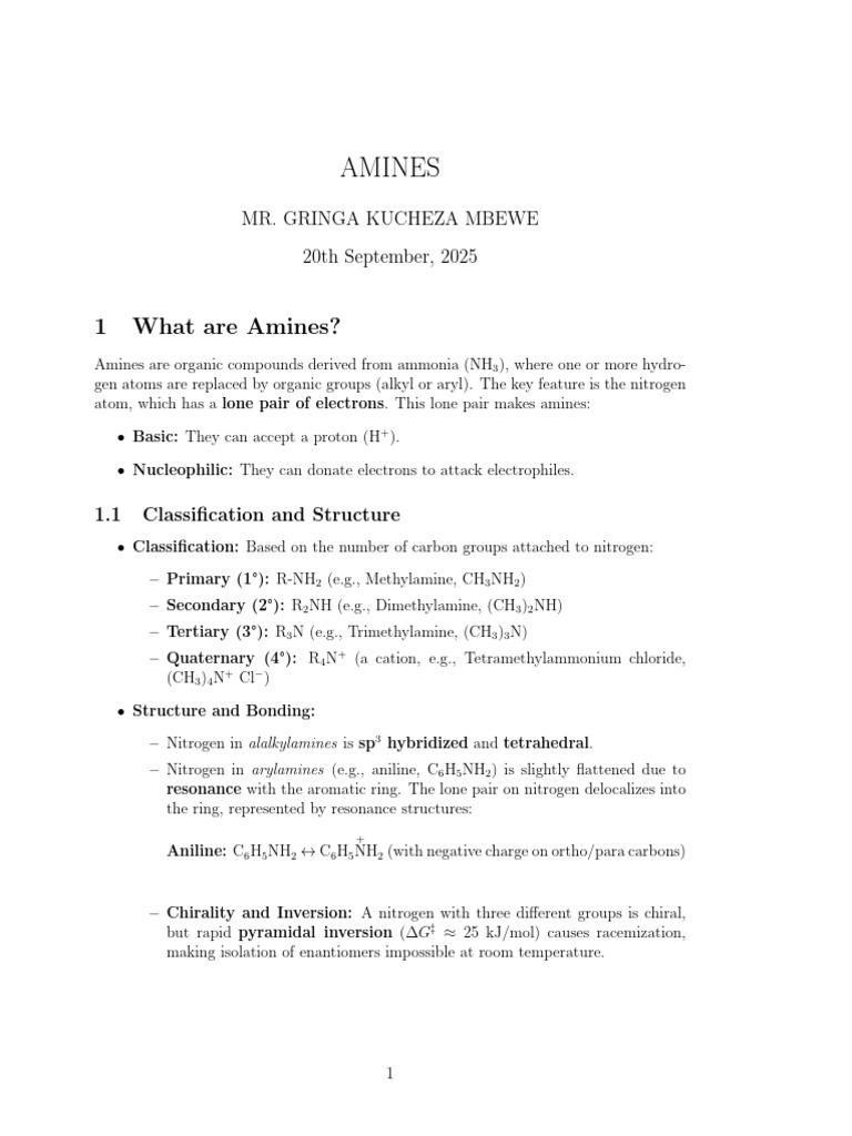 Understanding Amines: Types and Properties | PDF | Amine | Molecules