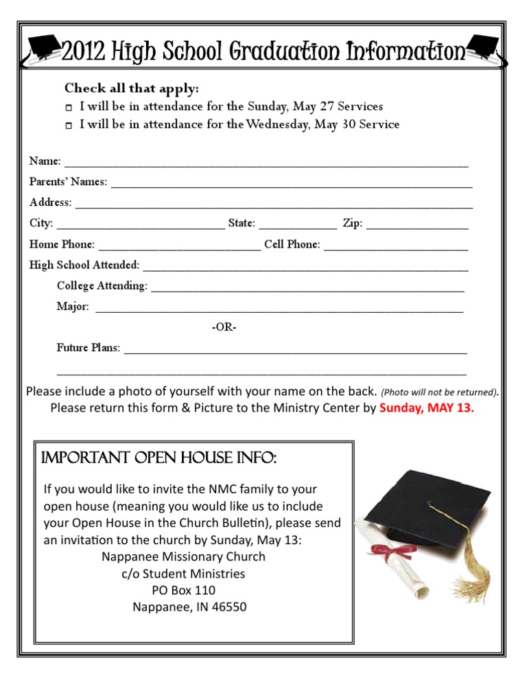 Attendance and Open House Form | PDF