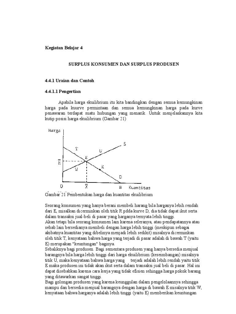 Surplus Produsen Dan Surplus Konsumen Pada Titik  Surplus Produsen Dan Surplus Konsumen Pada Titik