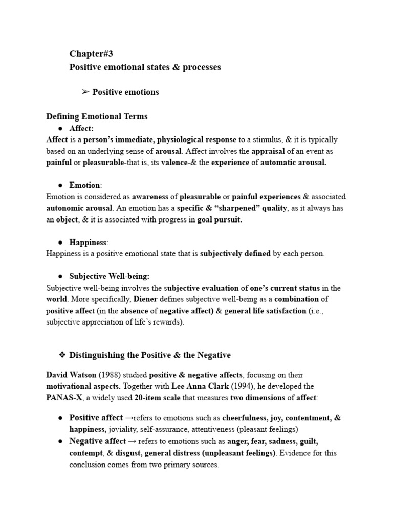 Chap # 3 Positive Emotions | PDF | Well Being | Affect (Psychology)
