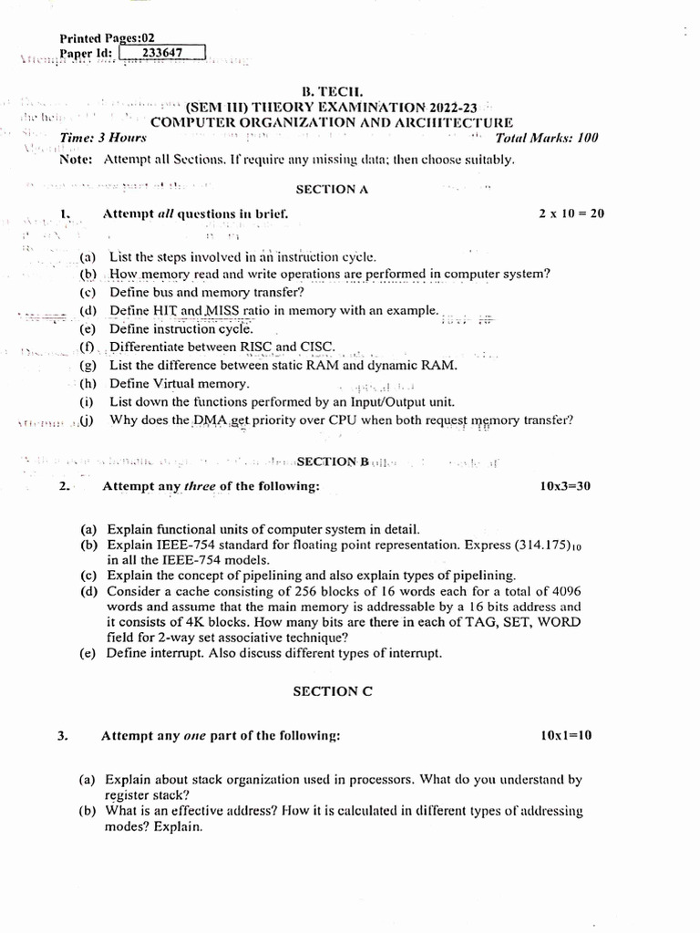 Aktu QP - 2022 23 | PDF