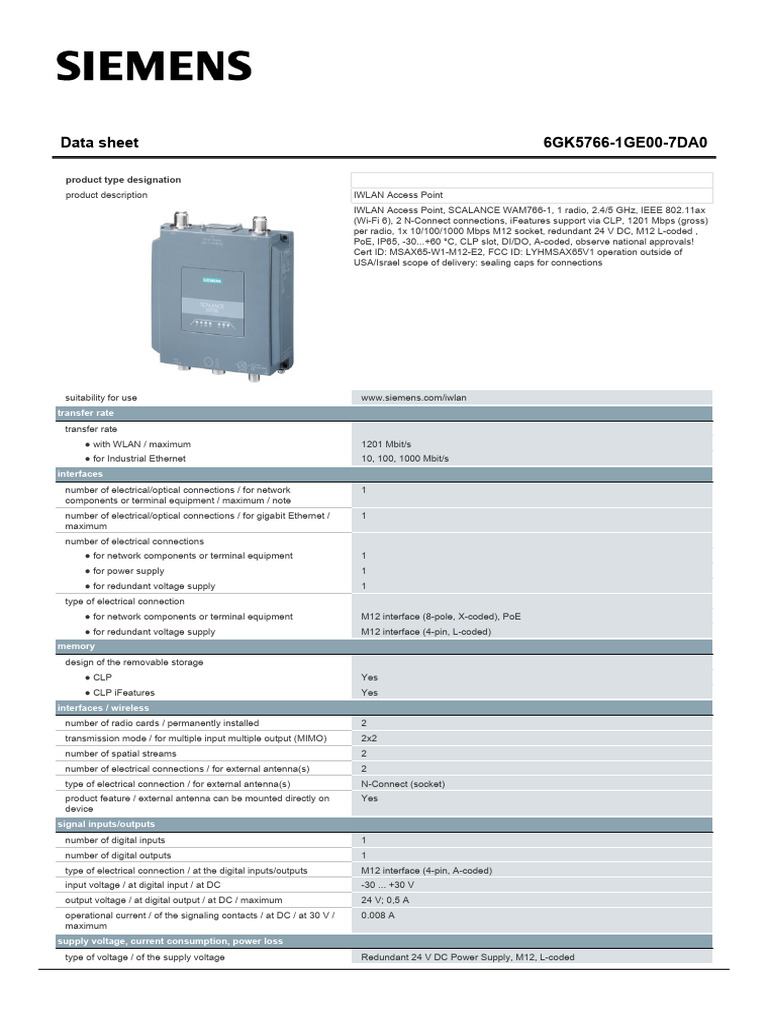 IWLAN Access Point Data Sheet | PDF | Ieee 802.11 | Power Supply