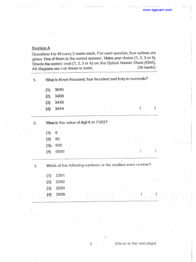 2023 P3 Maths End of Year Exam Catholic High | PDF