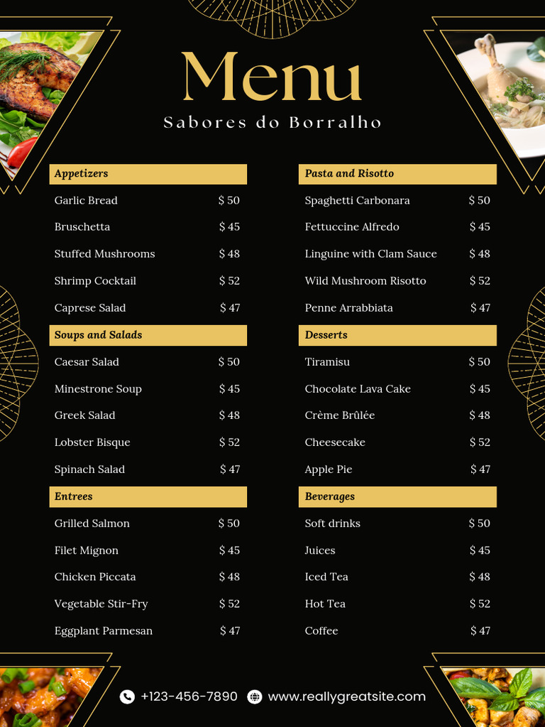 Sabor de Borralho Menu Items | PDF
