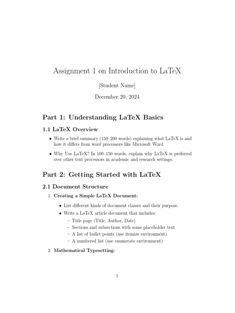 LaTeX Basics and Document Creation Guide | PDF | Matrix (Mathematics ...