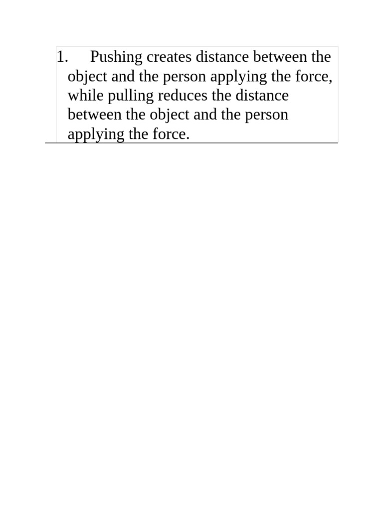 Pushing vs. Pulling Forces Explained | PDF