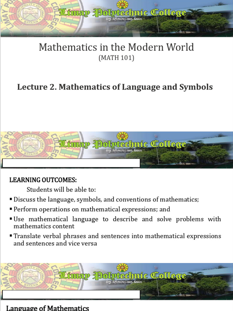 Mathematics Language and Symbols Explained | PDF | Multiplication ...