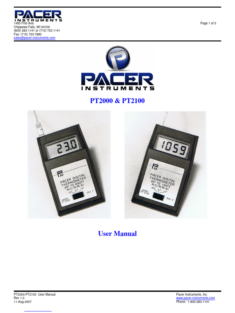 PT2000 PT2100 User Manual Guide | PDF | Thermocouple | Applied And ...