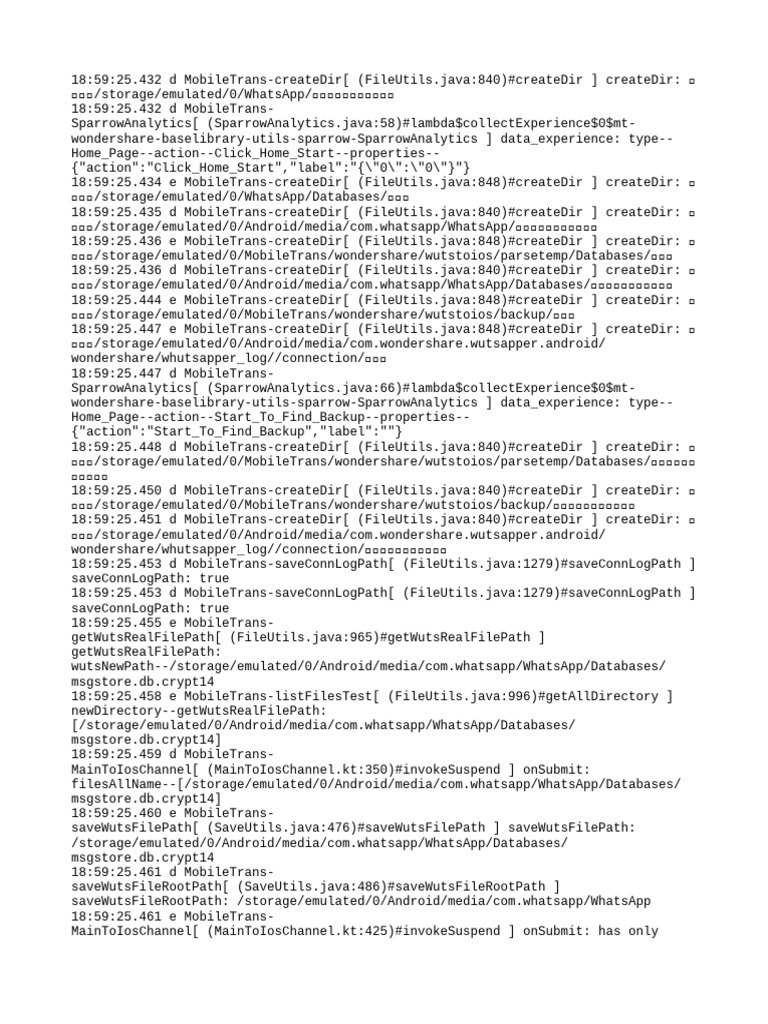 MobileTrans Directory Creation Logs | PDF | Computer Engineering ...