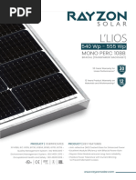 Rayzon Bifacial Solar Panel Datasheet | PDF