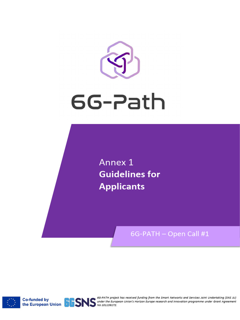 6G-PATH Open Call #1 Guidelines | PDF | Evaluation | Performance Indicator