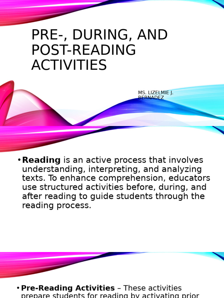 Pre During and Post Reading Activities | PDF | Reading Comprehension ...