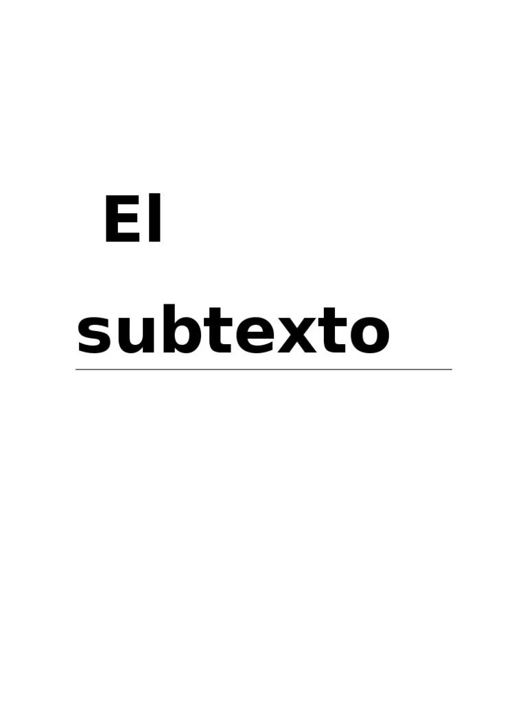 El Subtexto en el Teatro y su Significado | PDF | Narrativa | Novelas