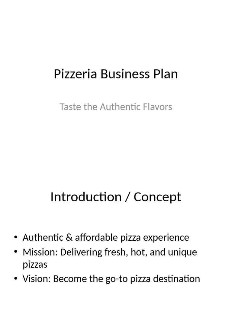 Authentic Pizzeria Business Plan | PDF
