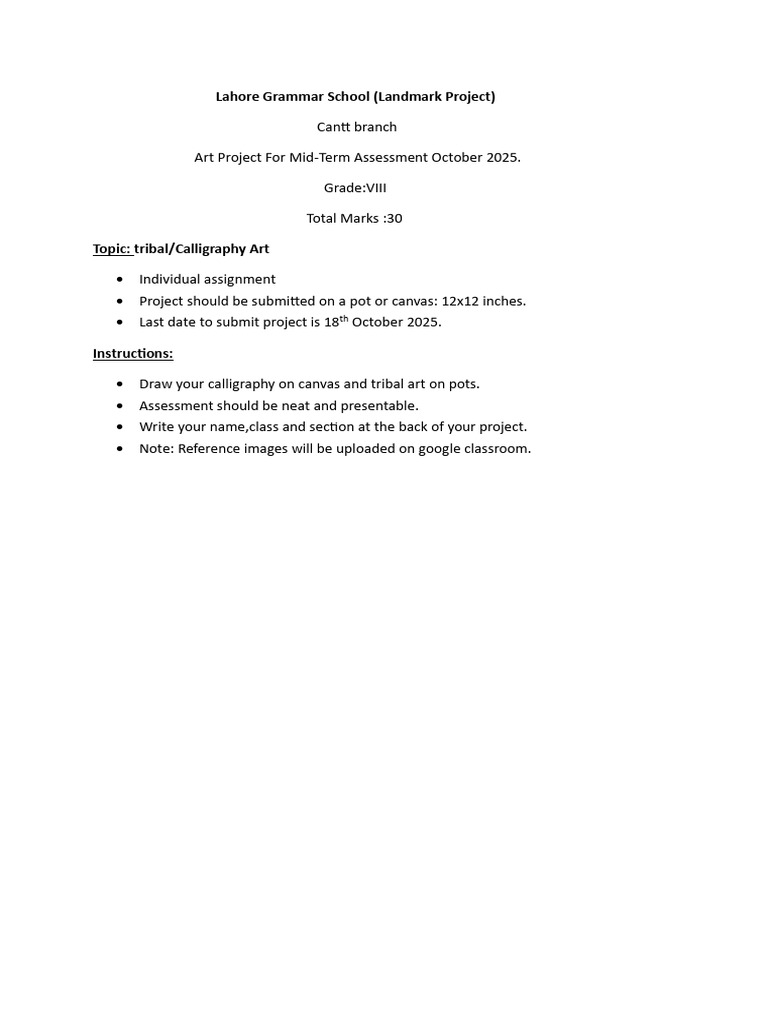 Grade 8 Art Project | PDF