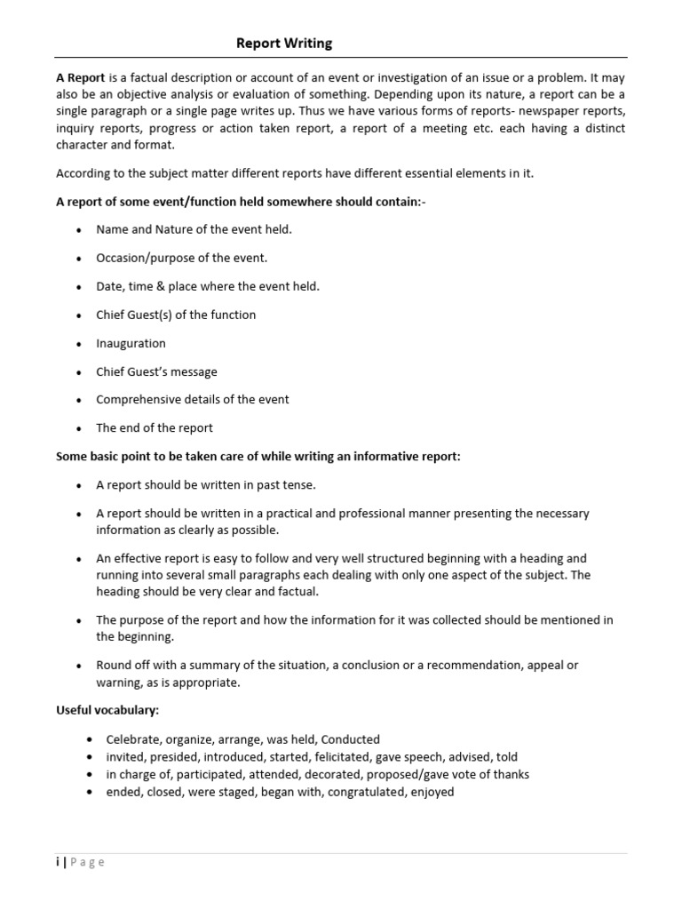 Effective Report Writing Guide | PDF