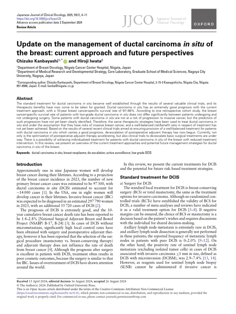 Management of Ductal Carcinoma In Situ | PDF | Breast Cancer | Cancer