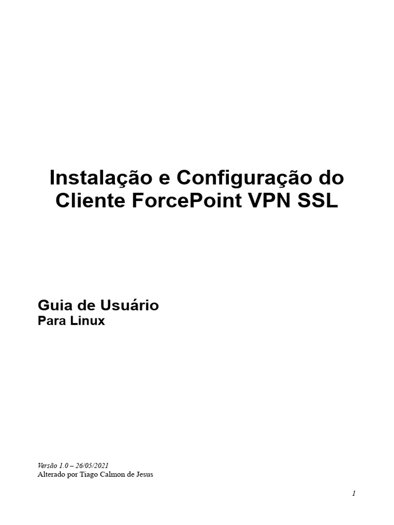 Instalação do ForcePoint VPN para Linux | PDF | Rede Privada Virtual ...