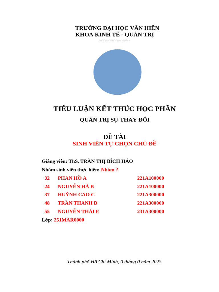 Mẫu Tiểu Liểu Luận Qtstd | PDF