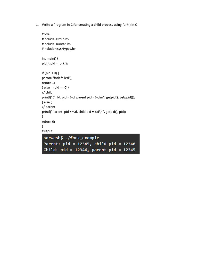 C Programs for UNIX System Calls | PDF | Computer Programming ...