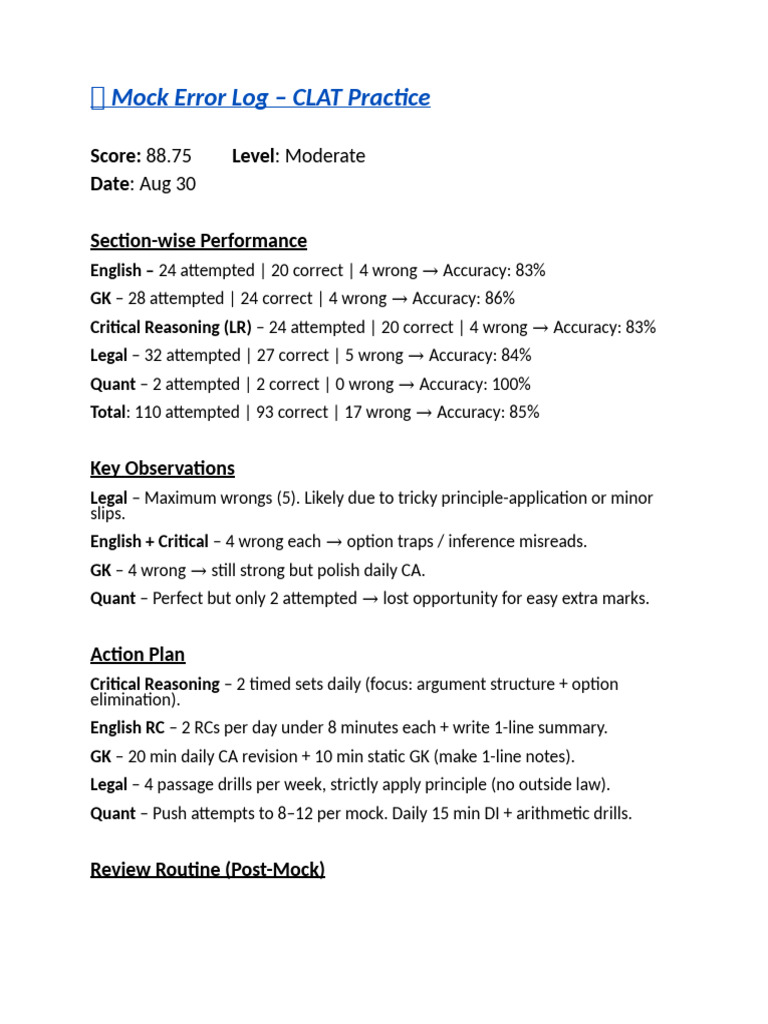 Aug 30 Mock Error Log | PDF