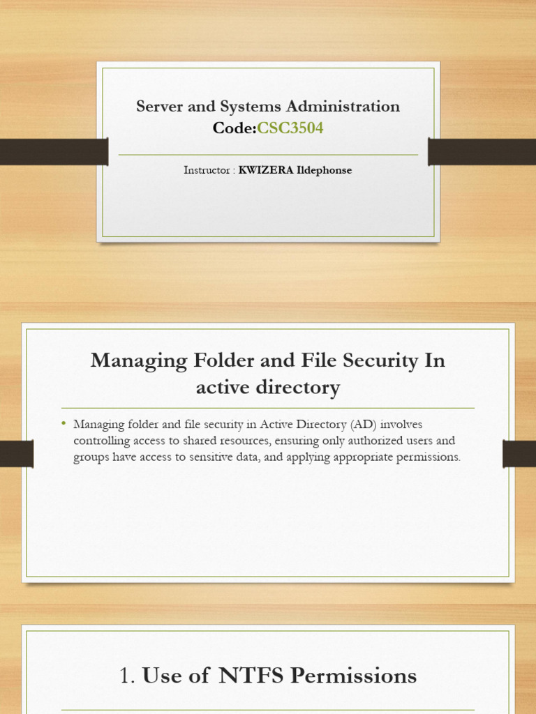 Active Directory File Security Management | PDF | Virtualization ...