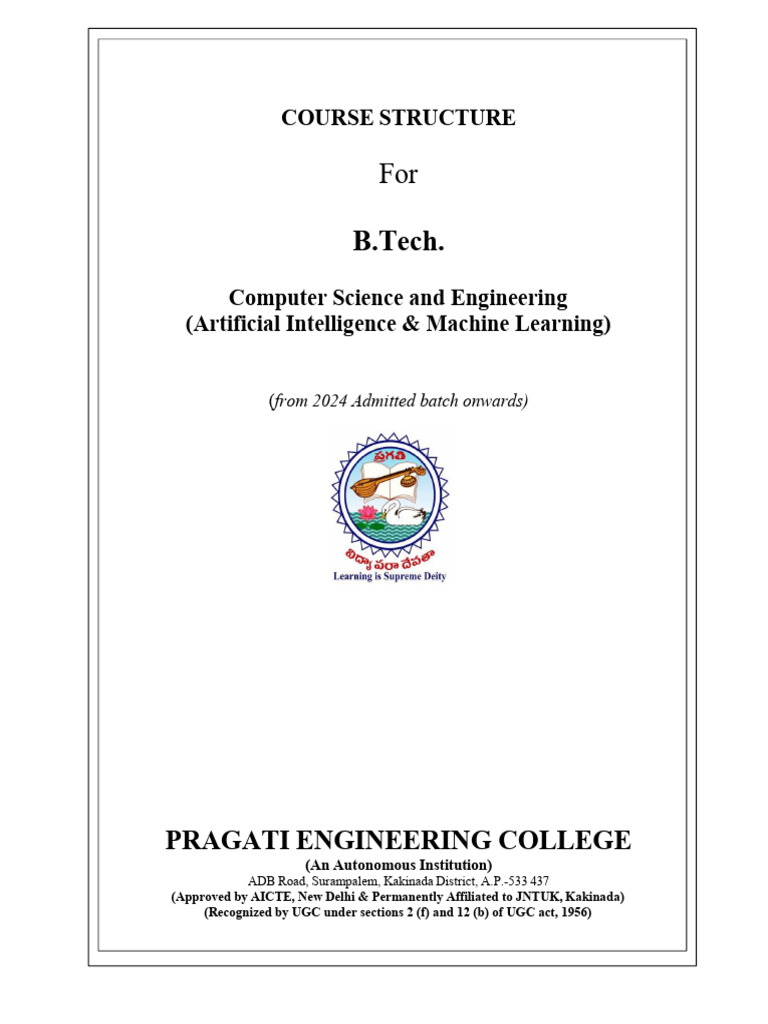 B.Tech AI & ML Course Structure 2024 | PDF | Pointer (Computer ...
