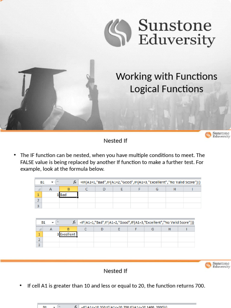 Mastering Nested IF Functions in Excel | PDF