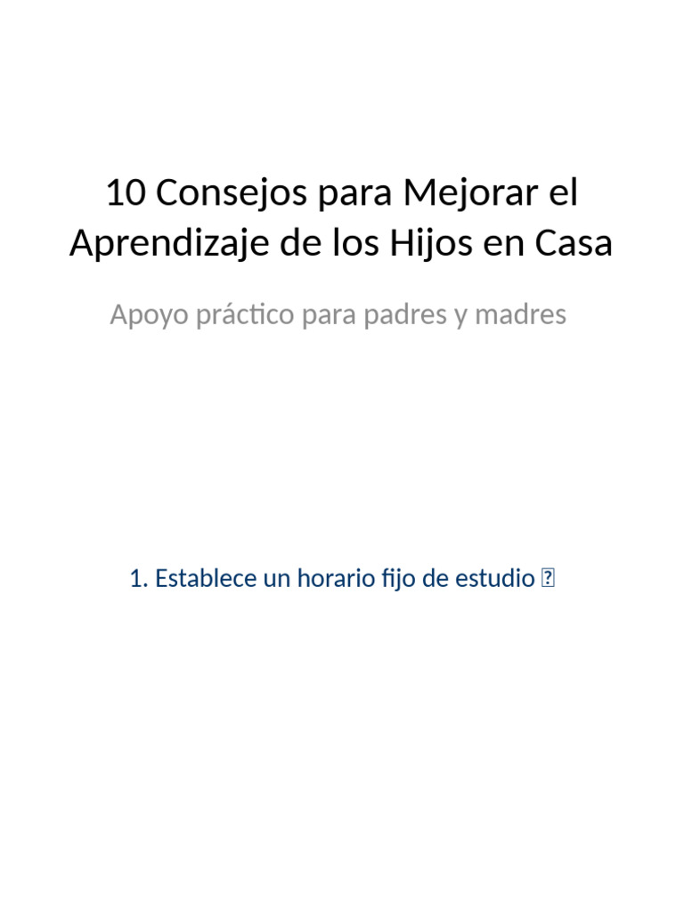 Mejora el Aprendizaje de tus Hijos | PDF