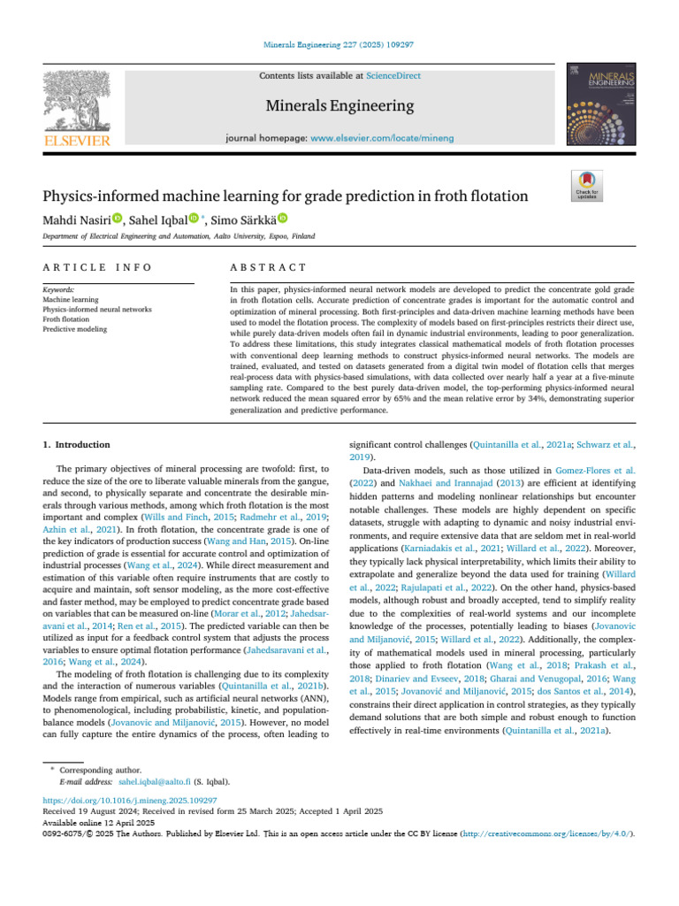 Physics-Informed ML for Gold Grade Prediction | PDF | Applied Mathematics