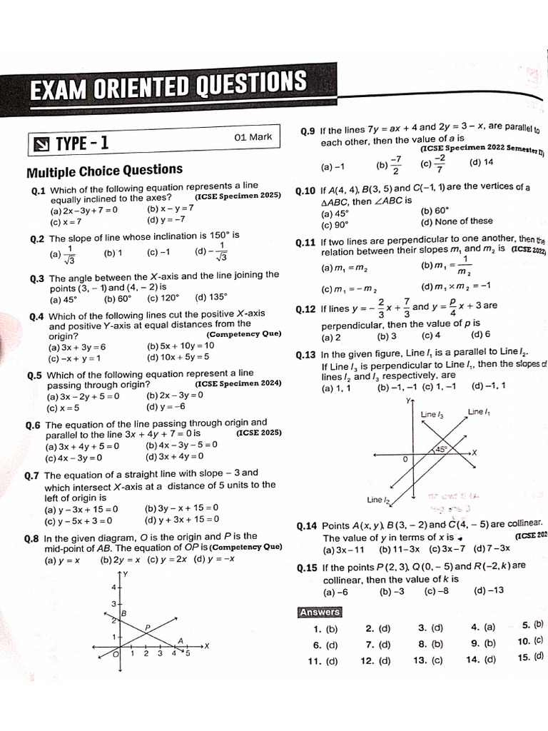 Equation of Line Assignment | PDF