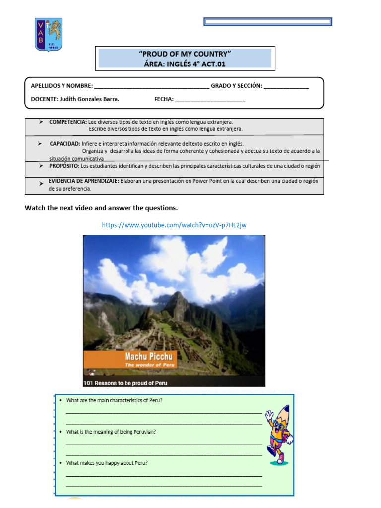 Proud of My Country, 4°,01, Judith25 | PDF