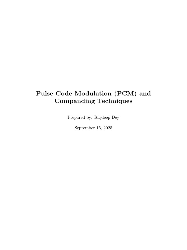 PCM and Companding Techniques Explained | PDF | Sampling (Signal ...