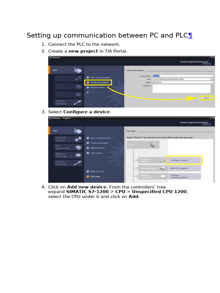Setting Up Communication Between PC and PLC | PDF | Programmable Logic ...