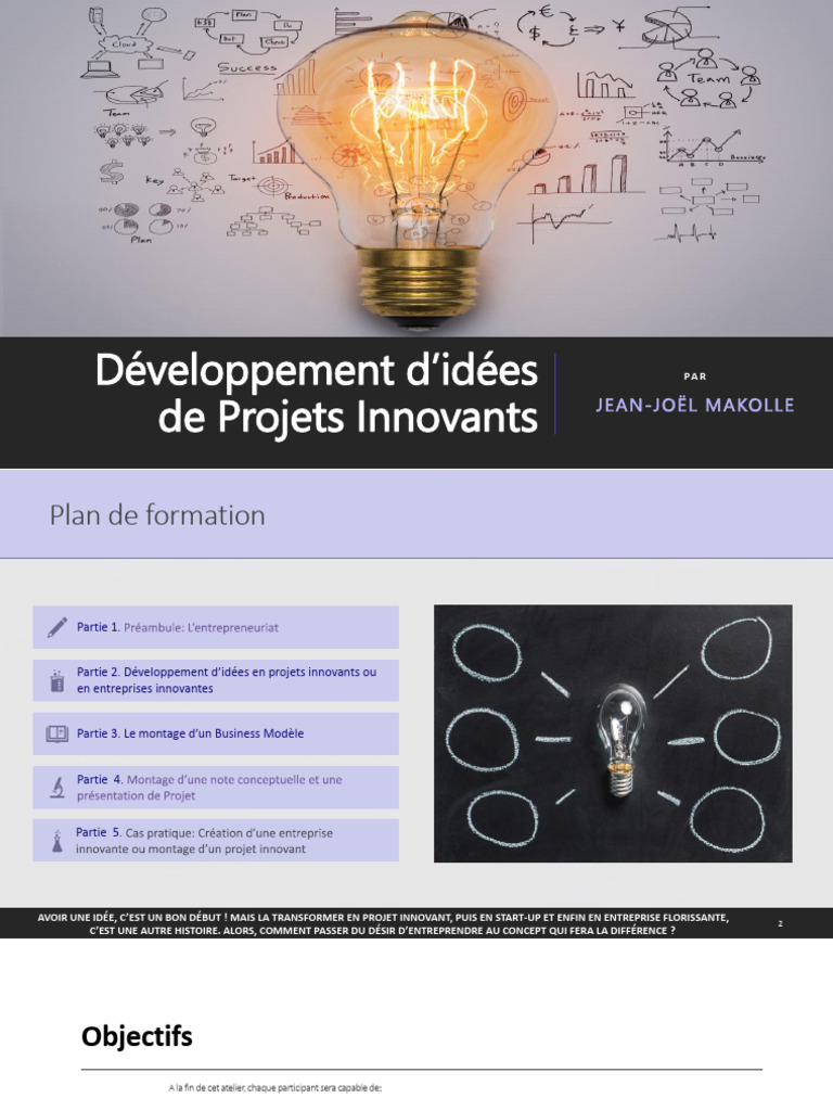 Transformer des idées en projets innovants | PDF | Modèle d'entreprise ...