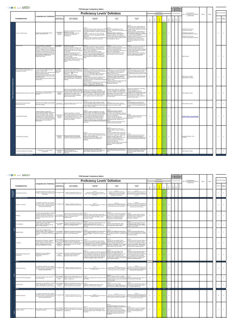 Competency Matrix | PDF | Learning | Lean Manufacturing