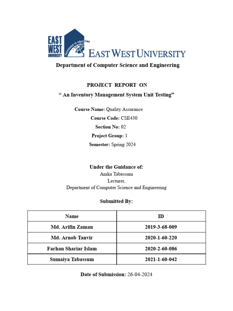 Inventory Management System Testing Report | PDF | Software Testing ...