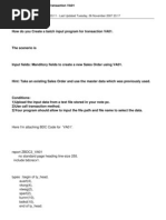 Batch Input Program For Transaction Va01