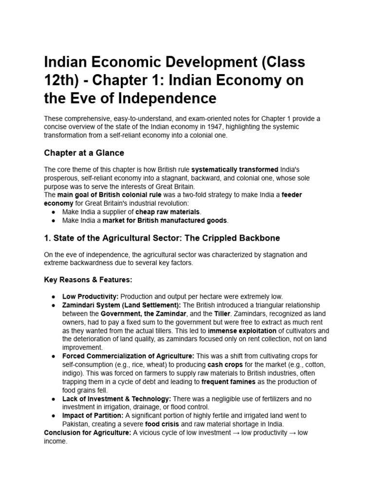 Xii CH 1 Ied | PDF | British Raj | Infrastructure