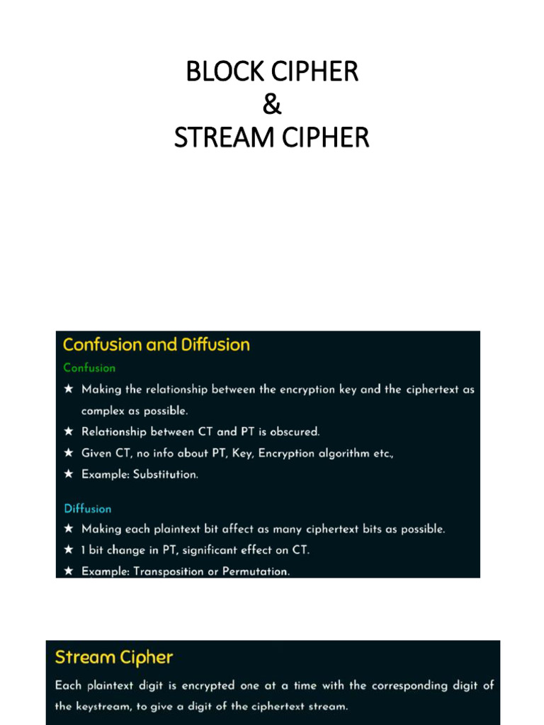 Block vs. Stream Ciphers Explained | PDF
