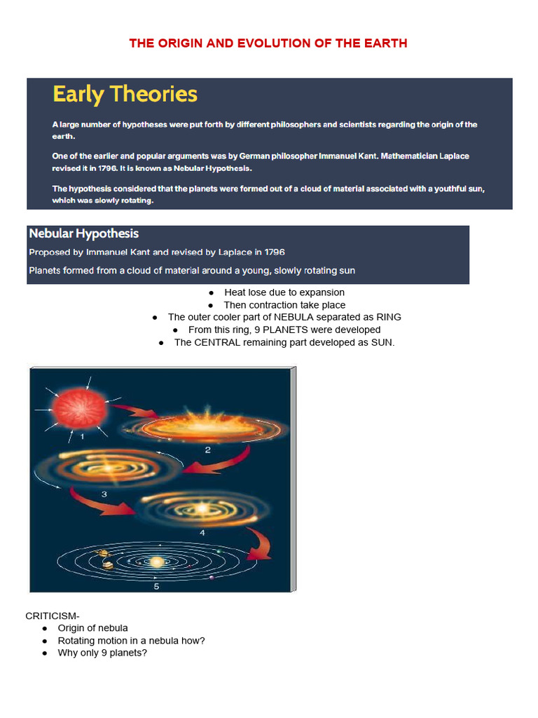 Earth’s Origin and Evolution Explained | PDF | Universe | Stars