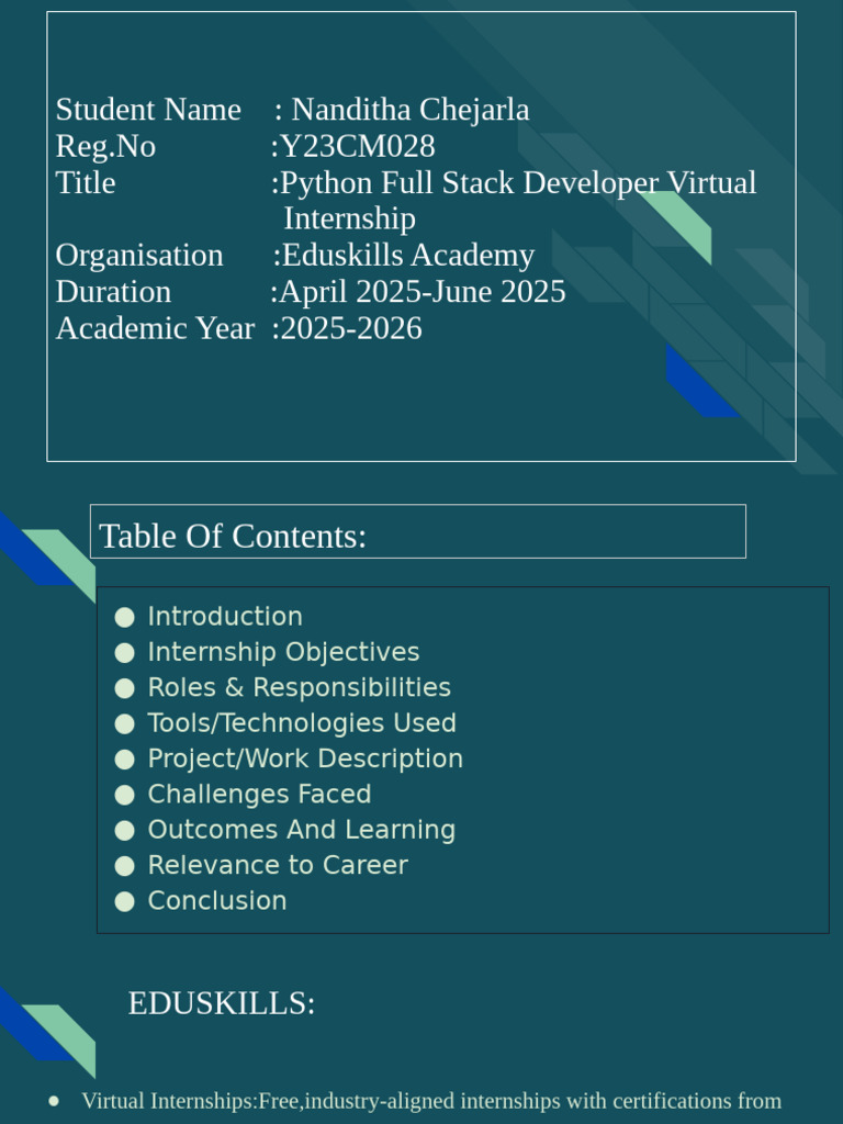 Python Full Stack Developer Internship | PDF | Version Control ...
