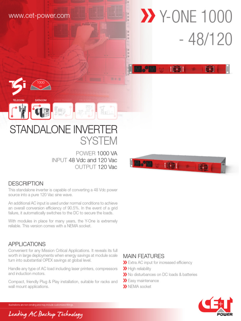Datasheet Y One 1000 48 120 EN v1.0 | PDF | Alternating Current | Power ...