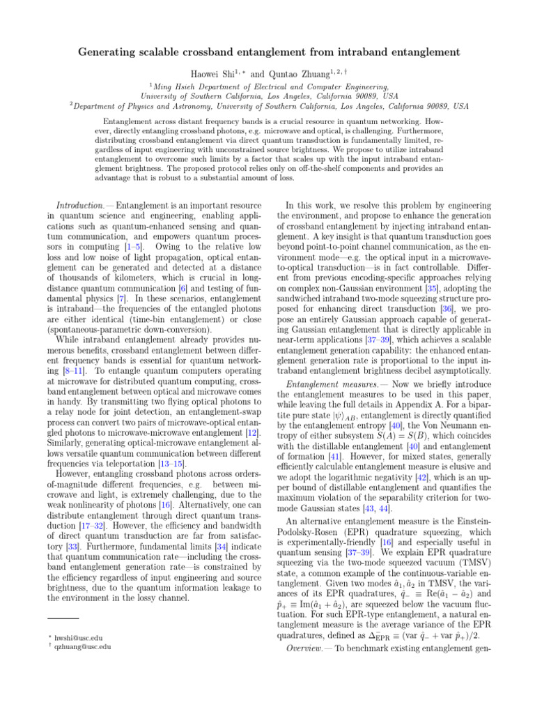 Opto Microwave Entanglement 2 | PDF | Quantum Entanglement ...