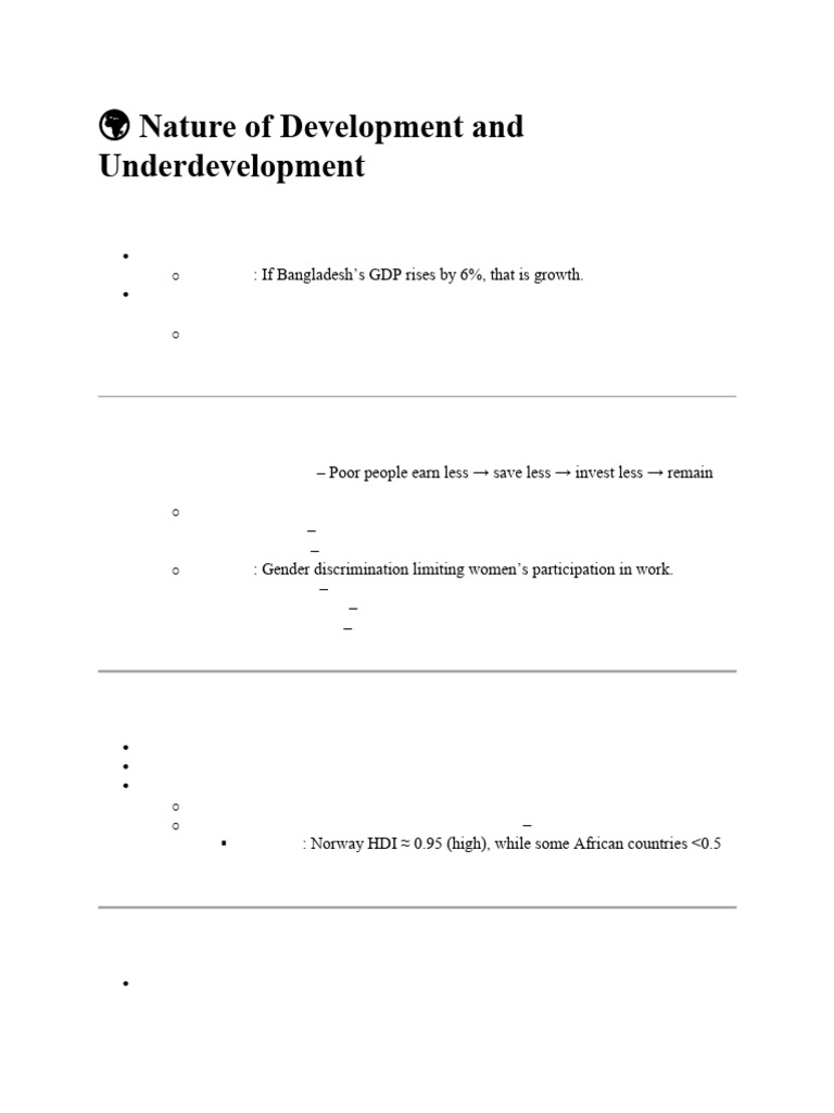 ? Nature of Development and Underdevelopment pdf1 | PDF | Poverty ...